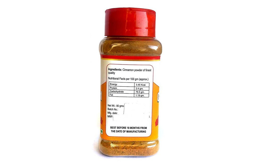 Foodfrillz Cinnamon Powder    Plastic Jar  80 grams